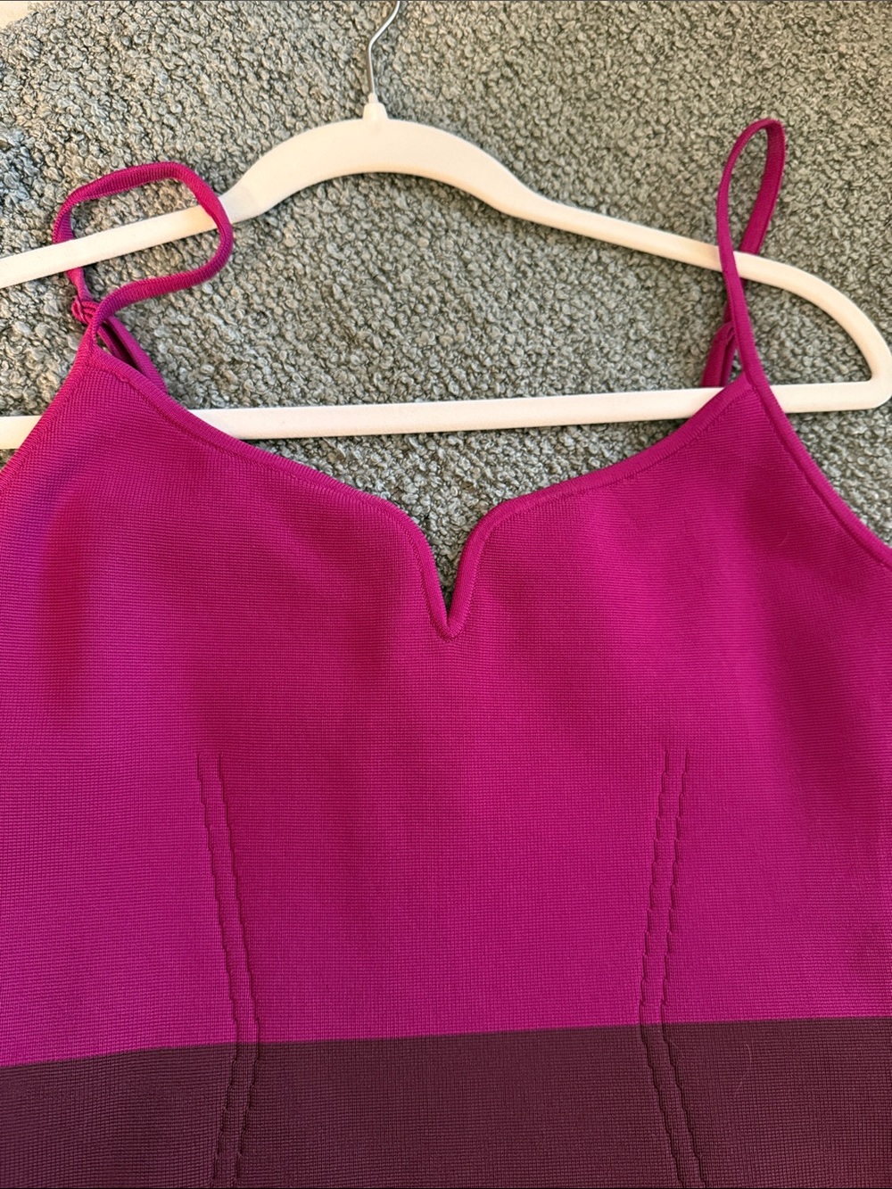 Express Two-Tone Pink and Burgundy Midi Slip Skirt - Picture 3 of 4